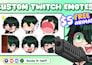 draw twitch emotes, chibi emotes, animated emotes, vtuber for stream